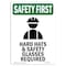 Signmission OSHA Sign, Hard Hats And W/ Symbol, 14in X 10in Rigid Plastic, 10" W, 14" H, Portrait OS-SF-P-1014-V-11147 - alternate 1